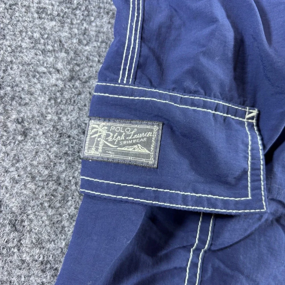 Polo Ralph Lauren Swim Trunks Mens XL Navy Blue Cargo Mesh Lined Board Shorts